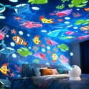 (Ce14)LED Starry Ocean Projector Light Ocean Rotating Dynamic Projection Night Light USB Plug-in Ambient Lamp Decorative